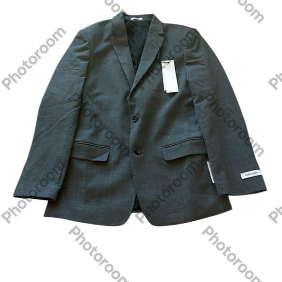 Calvin Klein Big Boys Slim Fit Stretch Suit Jacket, Grey Heather, Size 14, NWT - Picture 1 of 11